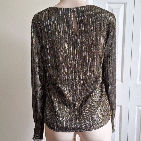 Banana Republic Shimmering Metallic Blouse Size M - Picture 5 of 9